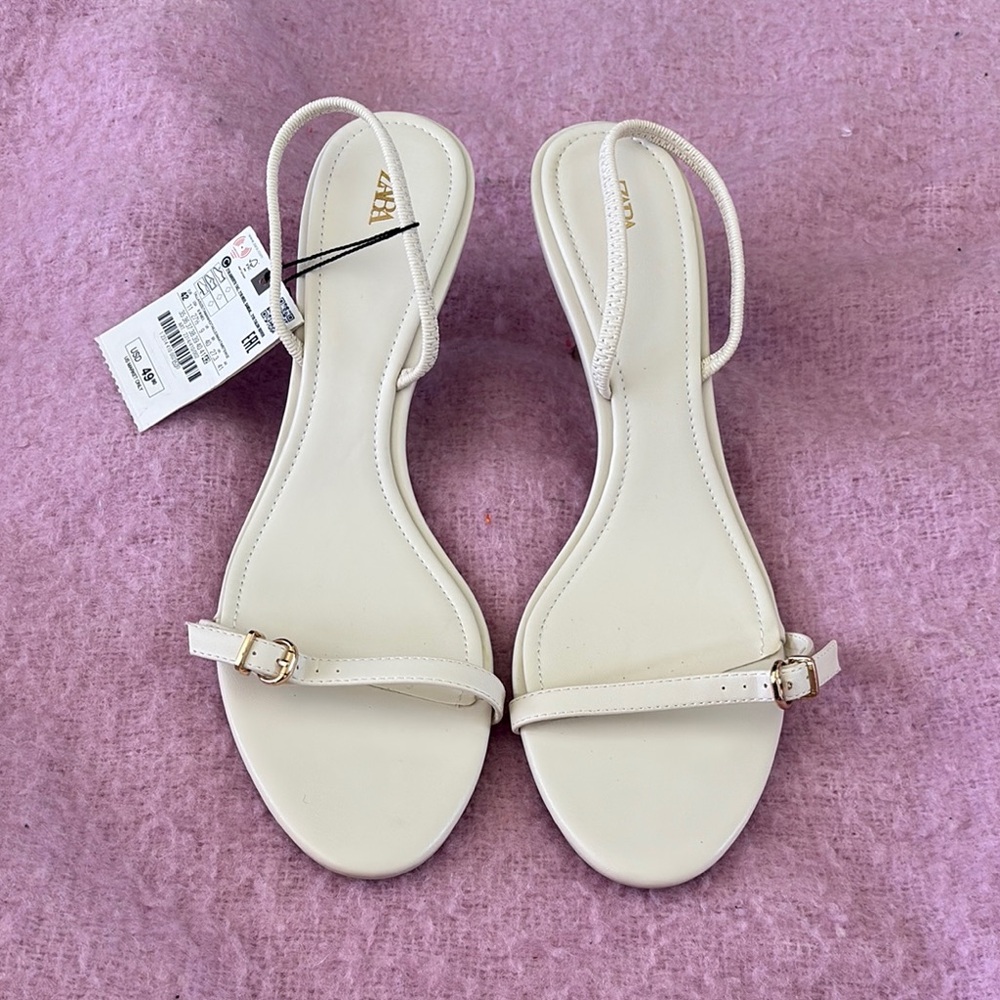 NWT Zara Kitten Heel Sandals